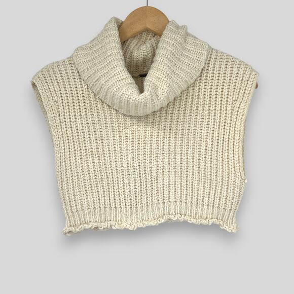 Free People Cream Knit Turtleneck Sweater Honey Bunny Crop Size XS - Picture 1 of 6